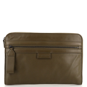 Bottega Veneta Wristlet Clutch Perforated Leather Large