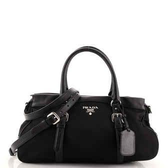 Prada Convertible Belted Satchel Tessuto with Leather Medium