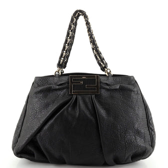 Fendi Mia Tote Pebbled Leather Large