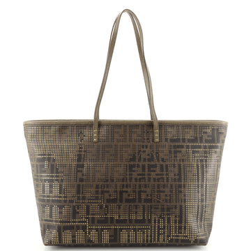 Fendi Roll Tote Studded Zucca Coated Canvas Large