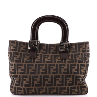 Fendi Vintage FF Handle Tote Zucca Canvas Small
