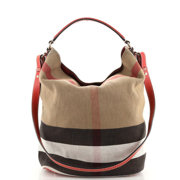 Burberry Ashby Bag House Check Canvas Medium