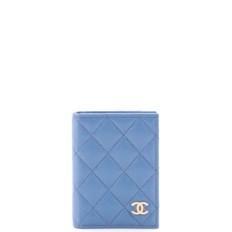 Chanel CC Bi-Fold Card Case Quilted Caviar