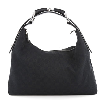 Gucci Horsebit Hobo GG Canvas Medium Black 1960001