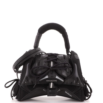 Balenciaga SneakerHead Top Handle Bag Mesh and Faux Leather Small
