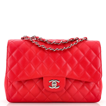Chanel Classic Single Flap Bag Quilted Caviar Jumbo
