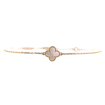 Van Cleef & Arpels Sweet Alhambra Bracelet 18K Yellow Gold and Mother of Pearl