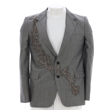 Alexander McQueen Men’s Floral Garland Jacket Embroidered Wool Blend