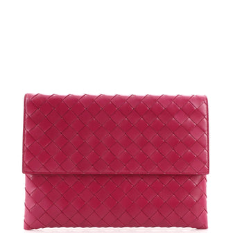 Bottega Veneta Flat Flap Pouch Intrecciato Nappa