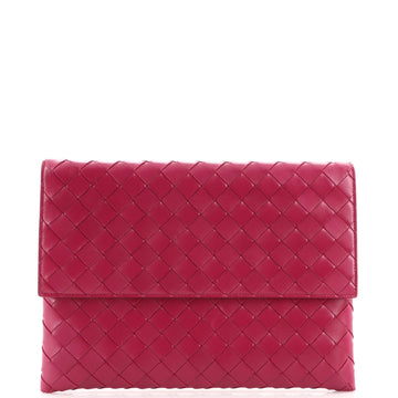 Bottega Veneta Flat Flap Pouch Intrecciato Nappa