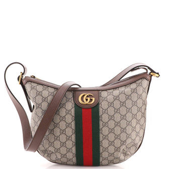 Gucci Ophidia Half Moon Hobo GG Coated Canvas Small