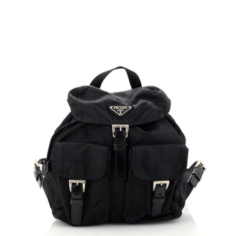Prada Double Front Pocket Backpack Tessuto Small