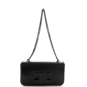 Celine Triomphe Chain Shoulder Bag Leather Small