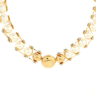Louis Vuitton Speedy Pearls One Rank Necklace Metal with Faux Pearls