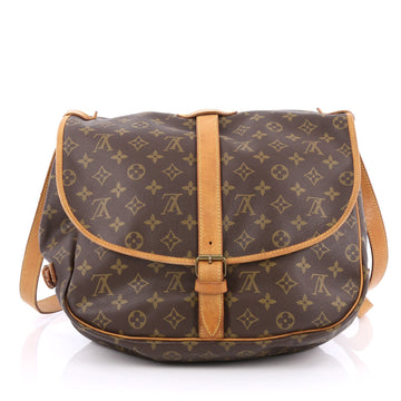 Louis Vuitton Saumur Handbag Monogram Canvas 35 Brown 1963006