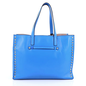 Valentino Rockstud Open Tote Leather Medium Blue 1963114