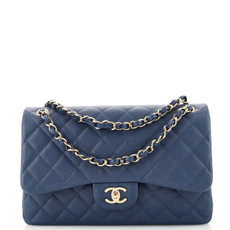 Chanel Classic Double Flap Bag Quilted Caviar Jumbo