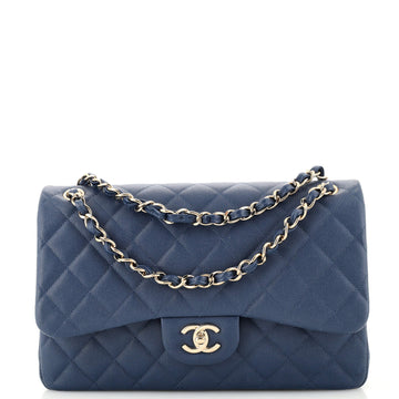 Chanel Classic Double Flap Bag Quilted Caviar Jumbo
