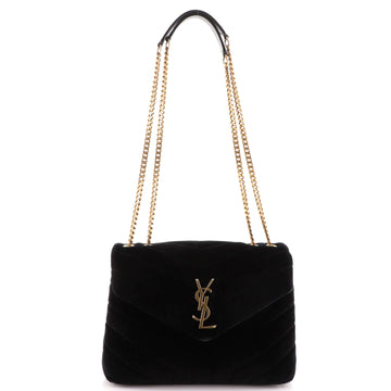 Saint Laurent LouLou Shoulder Bag Matelasse Chevron Velvet Small