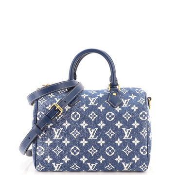 Louis Vuitton Speedy Bandouliere Bag Monogram Jacquard Denim 25