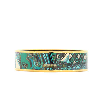 Hermes Bangle Bracelet Printed Enamel Wide