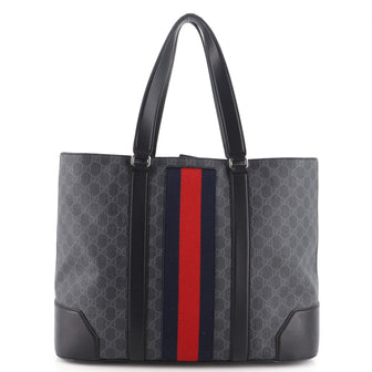 Gucci Web Open Tote GG Coated Canvas Large