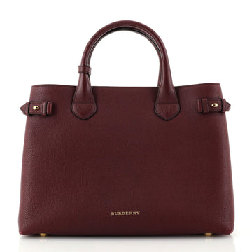 Burberry Banner Tote Leather and House Check Canvas Medium