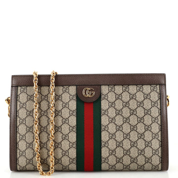 Gucci Ophidia Chain Shoulder Bag GG Coated Canvas Medium