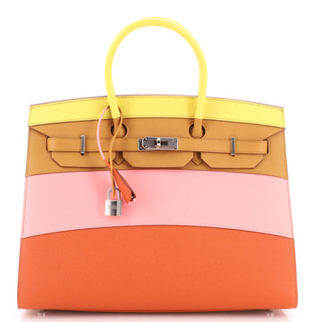 Hermes Sunrise Birkin Sellier Bag Multicolor Epsom with Palladium Hardware 35