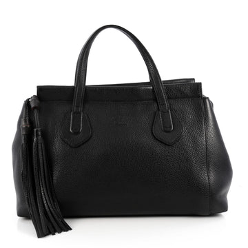 Gucci Lady Tassel Top Handle Bag Leather Medium Black 1965302