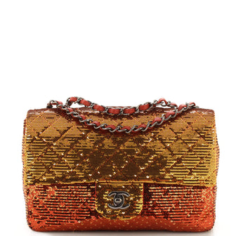 Chanel CC Flap Bag Quilted Ombre Sequins Medium