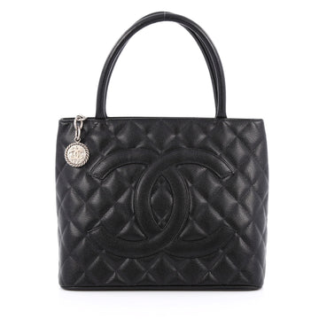 Chanel Medallion Tote Quilted Caviar Black