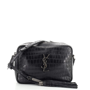 Saint Laurent Lou Camera Bag Crocodile Embossed Leather Small
