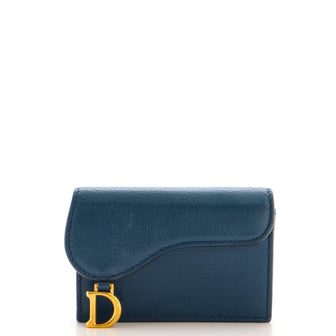 Christian Dior Saddle Card Case Leather