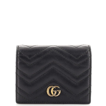 Gucci GG Marmont Flap Card Case Matelasse Leather