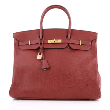 Hermes Birkin Handbag Red Buffalo with Gold Hardware 40 Red 1967101