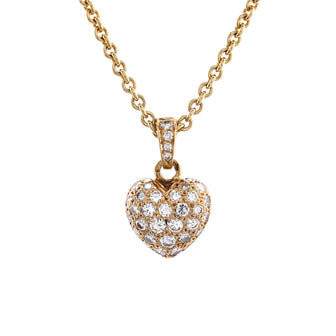 Cartier Heart Pendant Necklace 18K Yellow Gold with Diamonds