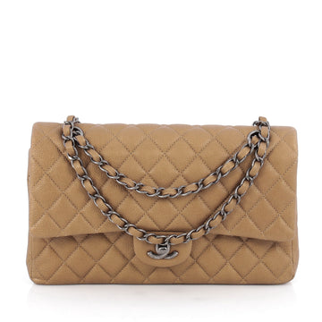 Chanel Classic Double Flap Bag Quilted Caviar Medium Gold