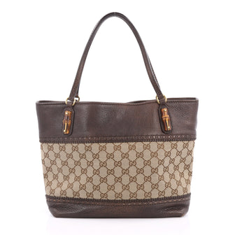 Gucci Laidback Crafty Tote GG Canvas and Leather Medium Brown