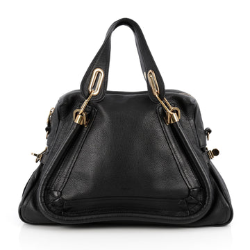 Chloe Paraty Top Handle Bag Leather Medium Black 1968203