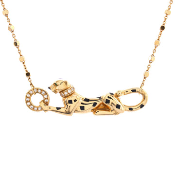Cartier Panthere De Cartier Necklace 18K Yellow Gold with Diamonds, Black Enamel and Tsavorite