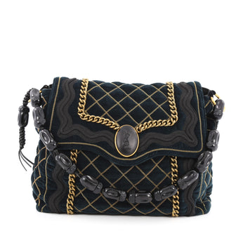 Saint Laurent Sac Luxembourg Bag Quilted Velvet Medium Green 1968902