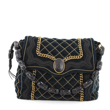 Saint Laurent Sac Luxembourg Bag Quilted Velvet Medium Green 1968902