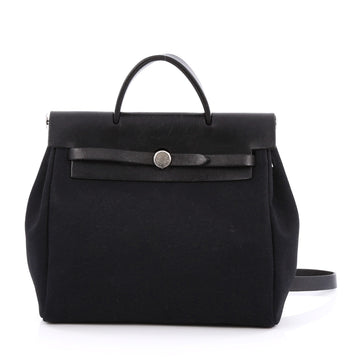 Hermes Herbag Backpack Toile Black 1969002