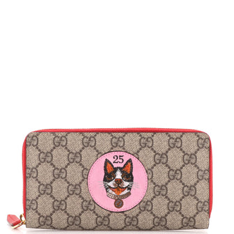 Gucci Zip Around Wallet GG Coated Canvas with Applique