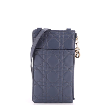 Christian Dior Wallet on Strap Cannage Quilt Lambskin
