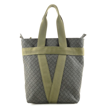 Bottega Veneta Zipped Tote Rubber Intrecciato with Canvas Tall