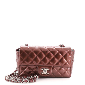 Chanel Classic Single Flap Bag Quilted Patent Mini