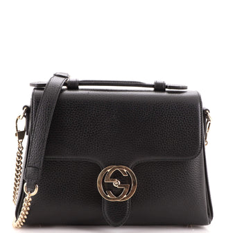 Gucci Interlocking Top Handle Bag (Outlet) Leather Small