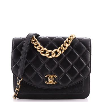 Chanel Chain Handle Flap Bag Quilted Calfskin with Caviar Small